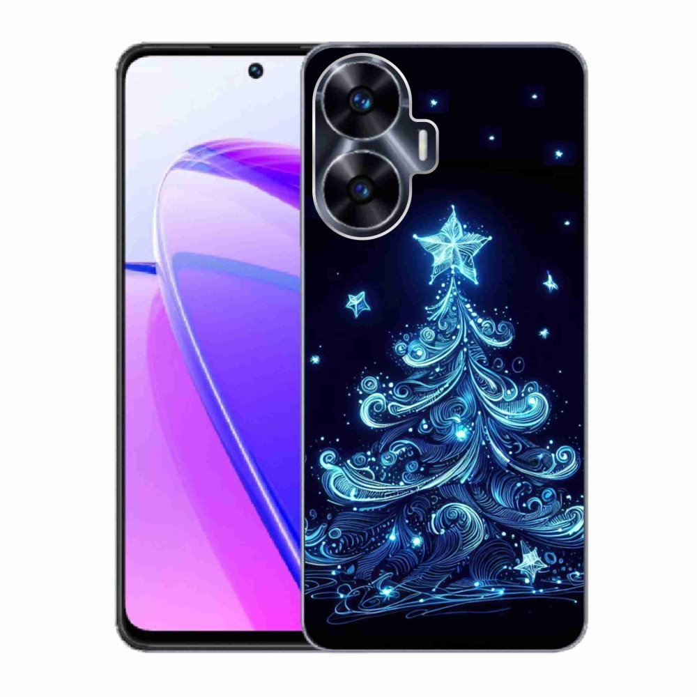 Gél borítás mmCase a Realme C55 készülékhez - neon karácsonyfa 4