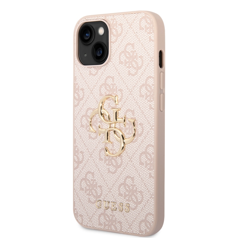 Guess PU 4G fém logós hátlap iPhone 15 rózsaszínhez