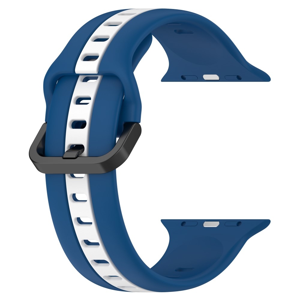 Szíj szilikon szíj Apple Watch Ultra/Ultra 2 49mm/SE/SE 2022/2023 44mm/9/8/7 45mm/6/5/4 44mm/3/2/1 42 mm - kék/fehér
