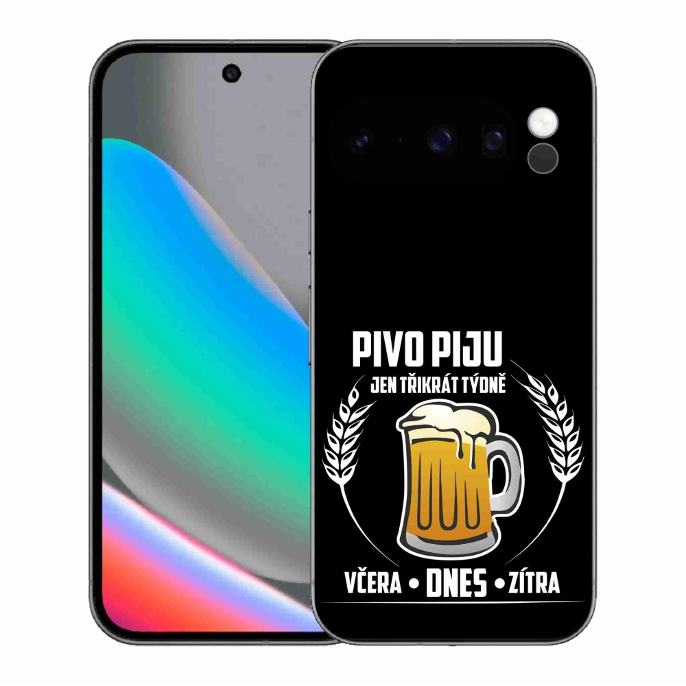Gél borítás mmCase a Google Pixel 10 Pro számára - sör motívum fekete háttérrel
