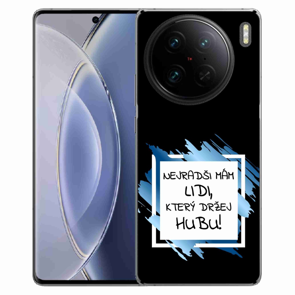 Gél borító mmCase a Vivo X90 Pro készülékhez - vicces szöveg 7 fekete és fehér háttérrel