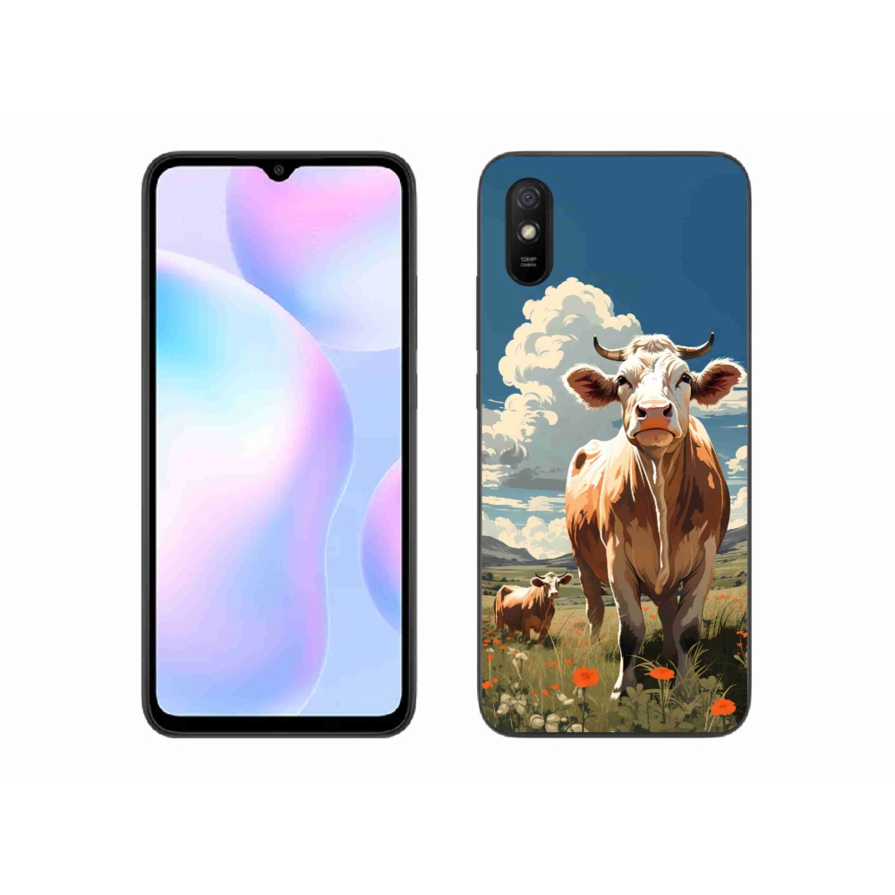 Gél borítás mmCase a Xiaomi Redmi 9A számára - tehenek a réten