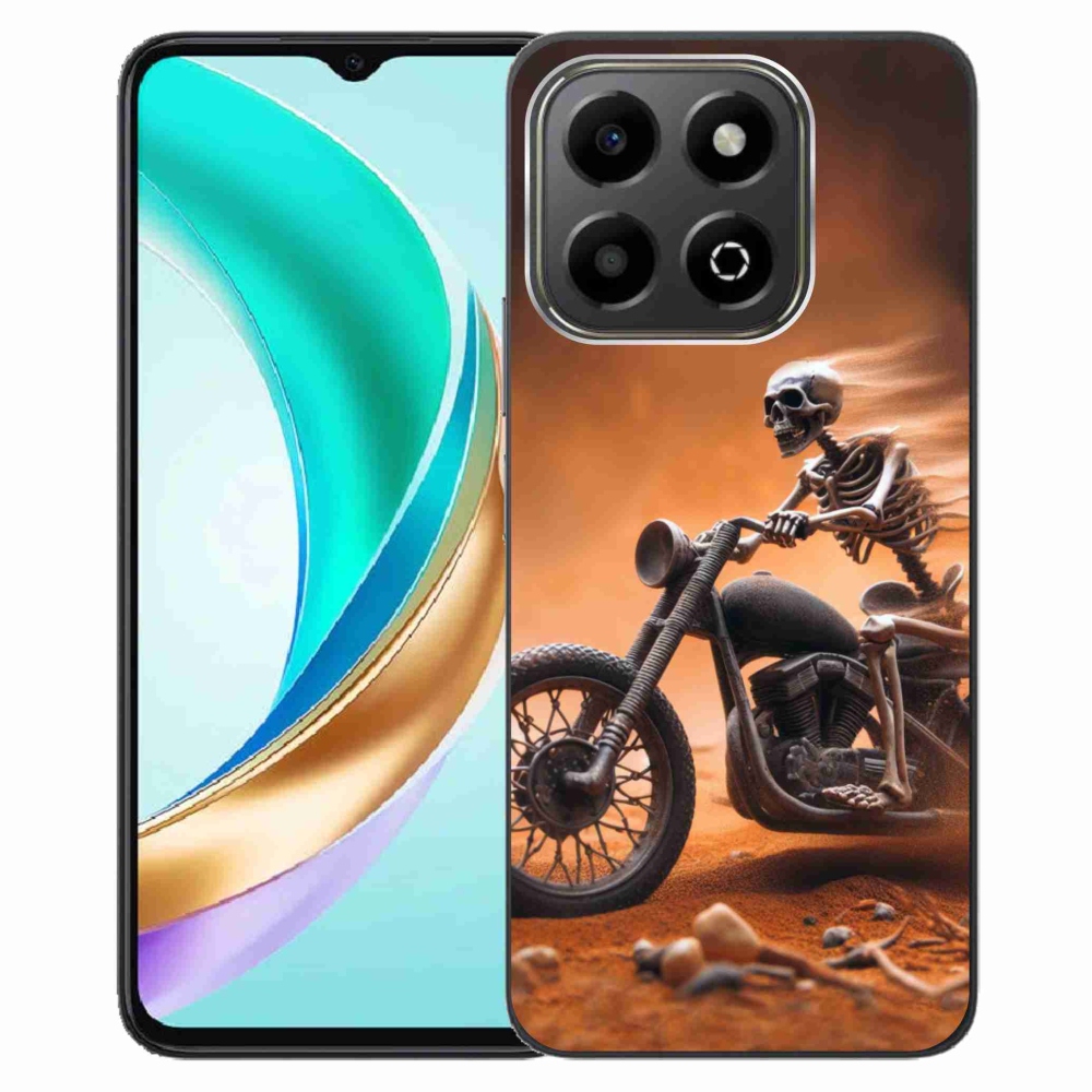 Gél borító mmCase a Honor X6b számára - csontváz egy motorkerékpáron