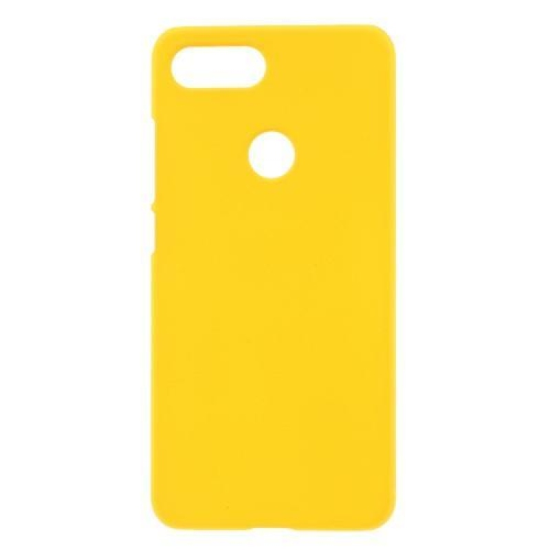 Gumírozott műanyag tok gumírozott borítással Xiaomi Mi 8 Lite készülékhez - sárga
