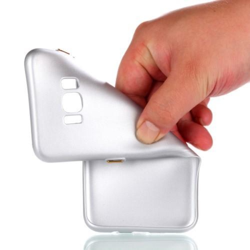 Gumi gumírozott zselés tok Samsung Galaxy S8 Plus készülékhez - ezüst színű