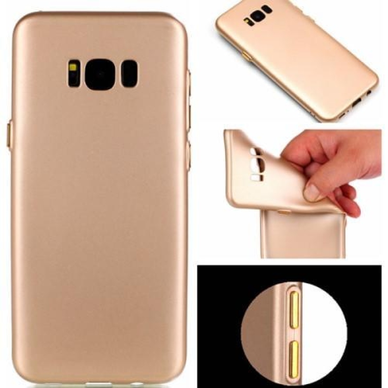 Gumi gumírozott zselés tok Samsung Galaxy S8 Plus készülékhez - arany színű