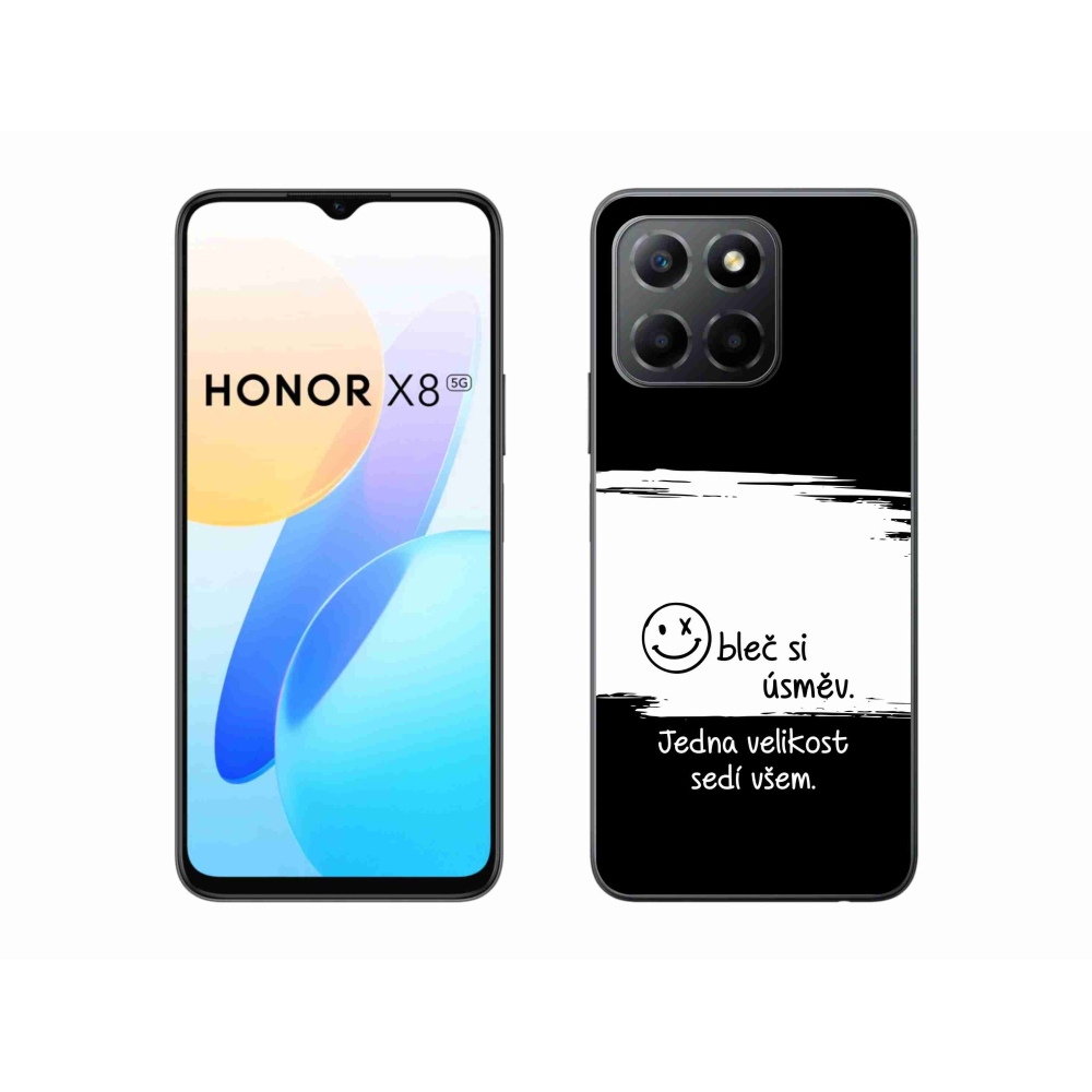 Gél borító mmCase a Honor X8 5G/Honor 70 Lite 5G készülékhez - vicces szöveg 8 fehér és fekete háttérrel