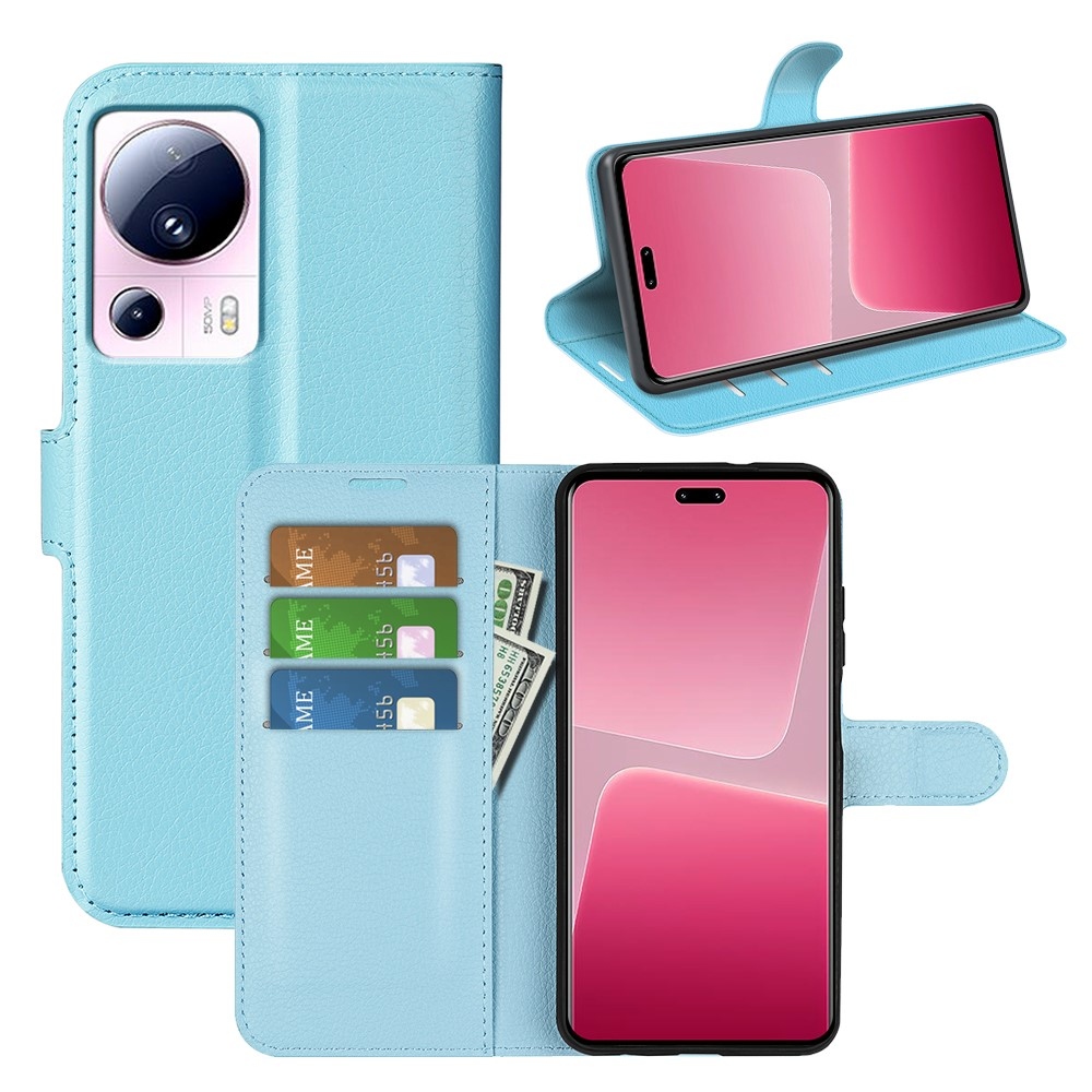 Litchi könyv tok a Xiaomi 13 Lite-hoz - kék