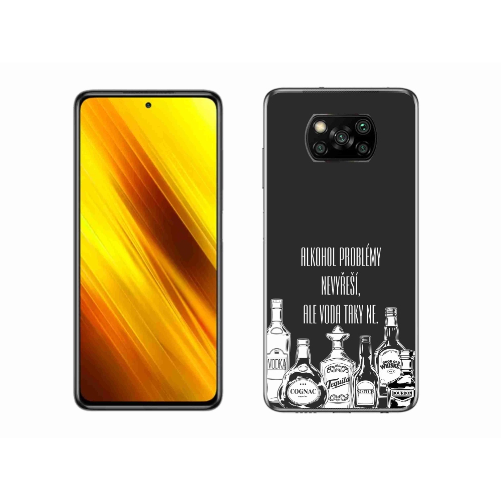 Gél borító mmCase a Xiaomi Poco X3 Pro számára - vicces szöveg fekete háttérrel