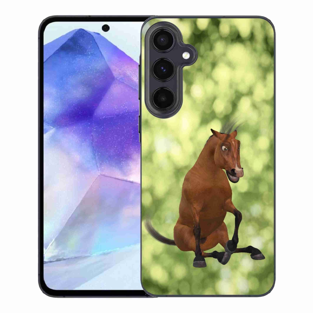 Zselés borítás mmCase Samsung Galaxy A55 5G - barna rajzfilm ló 1