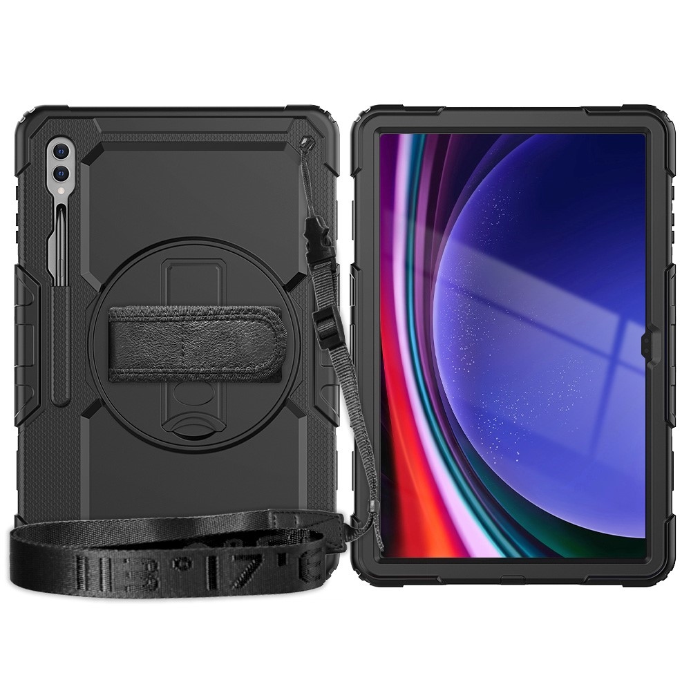 Rúgásálló borítás kézi markolattal Samsung Galaxy Tab S9 Ultra/Tab S10 Ultra készülékhez - fekete