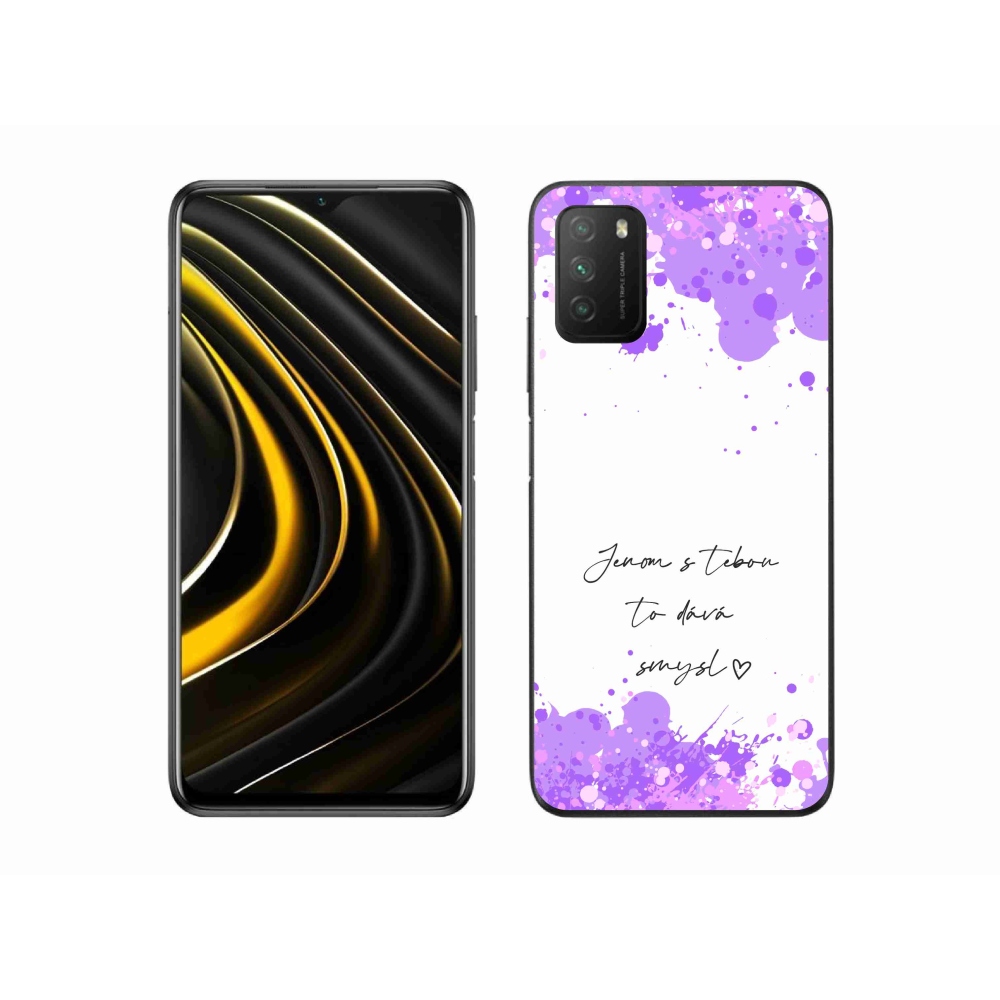 Gél borító mmCase a Xiaomi Poco M3-hoz - szerelmes szöveg fehér háttérrel