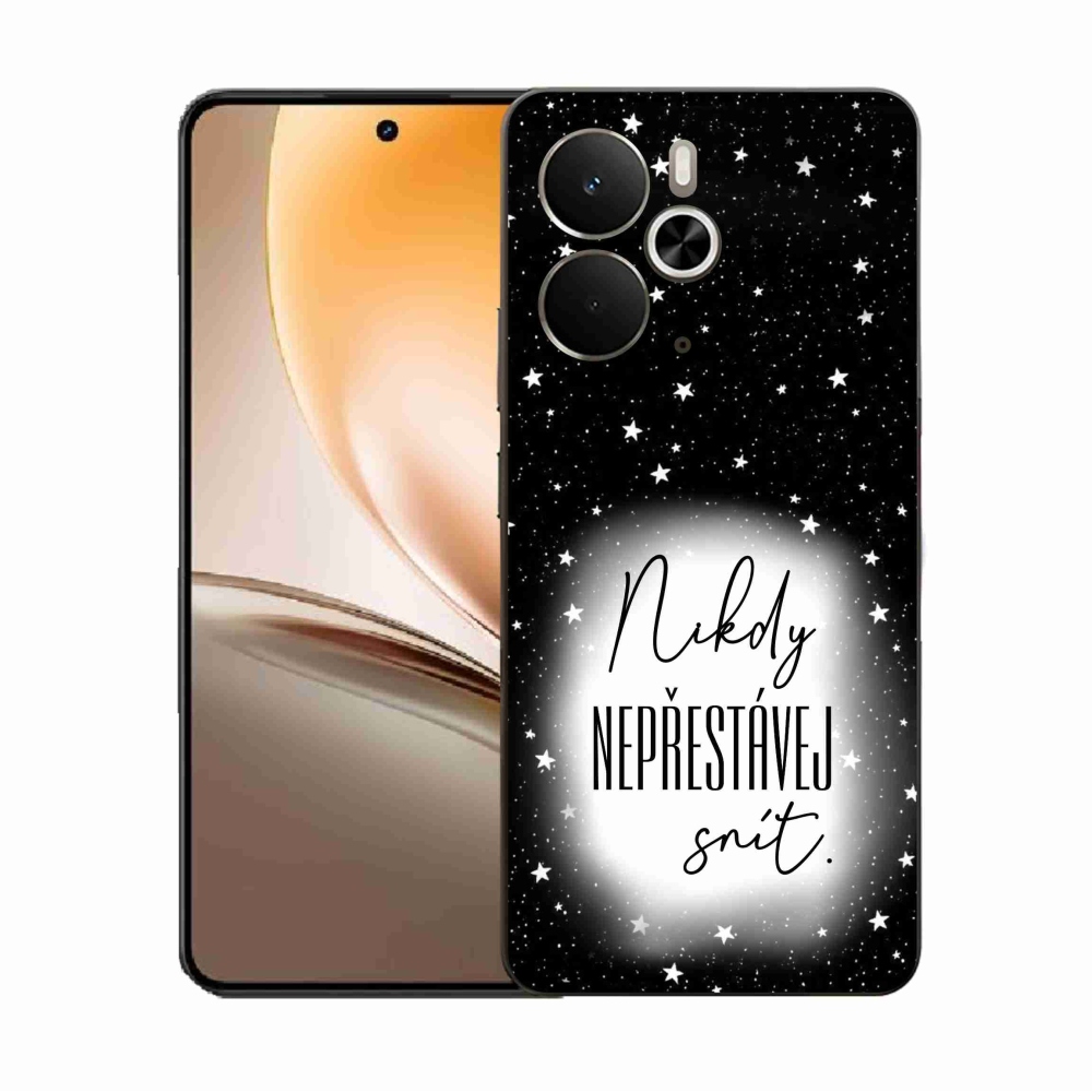 Gél borító mmCase a Realme 14 5G készülékhez - Quote 1 fehér és fekete háttérrel