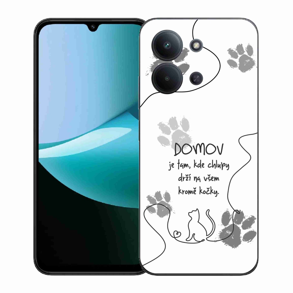 Gél borítás mmCase a Xiaomi Redmi 15C 4G (171mm)/Poco C85 4G (171mm) - macska motívum fehér háttérrel