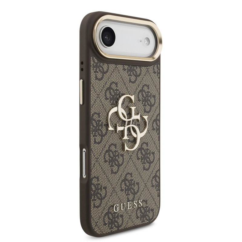 Guess PU bőr 4G fém logó arany keret hátlapi borító iPhone Air barna