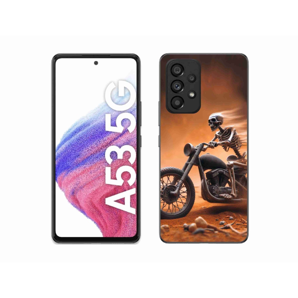 Zselés borítás mmCase Samsung Galaxy A53 5G - csontváz egy motorkerékpáron