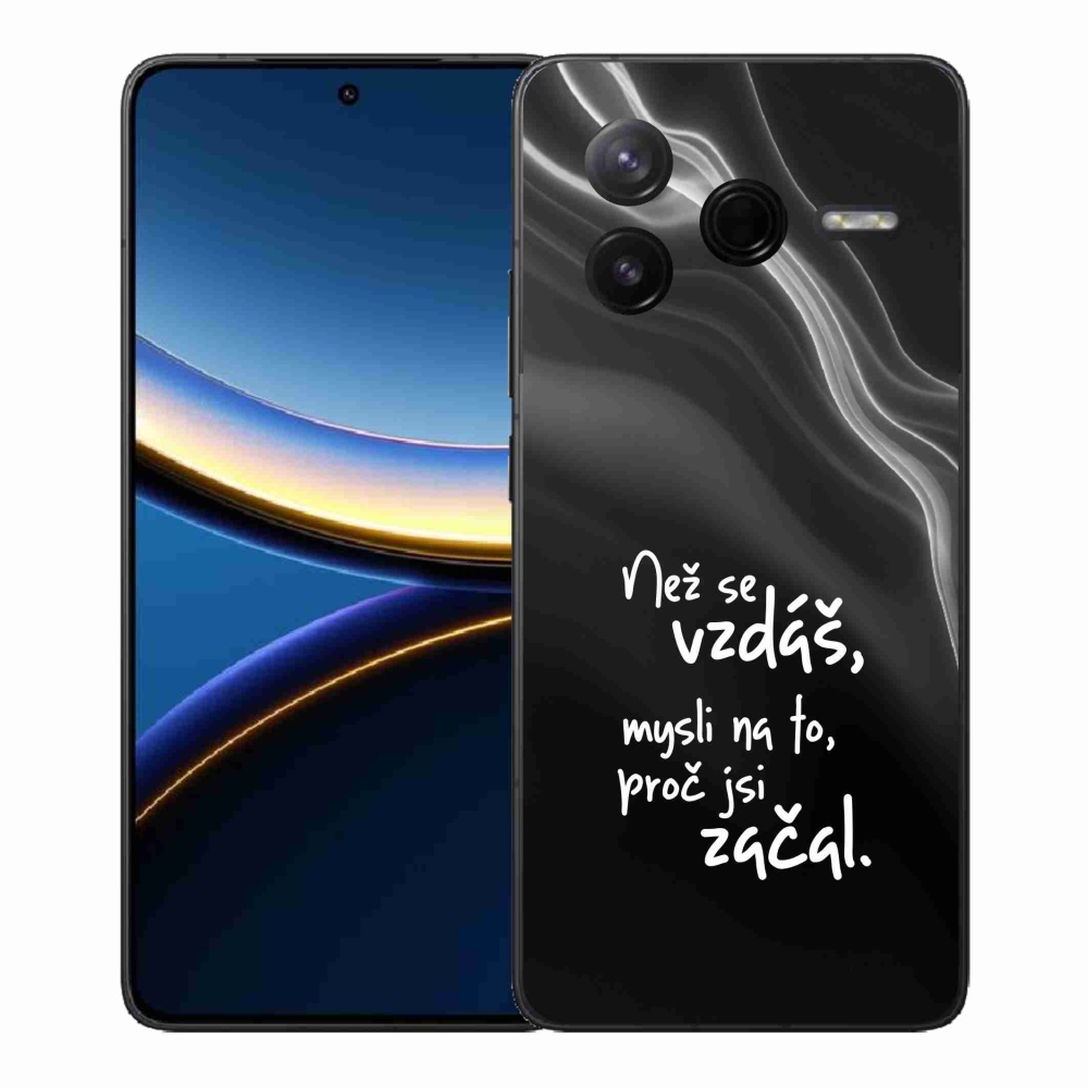Gél borítás mmCase a Xiaomi Poco F7 Pro számára - idézet 2 fekete háttér
