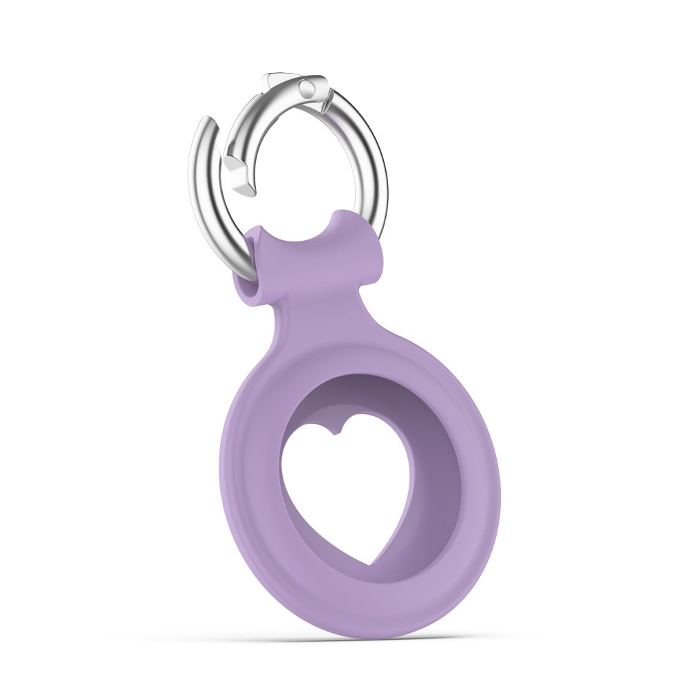 Love szilikon tok Apple AirTaghez - világos lila