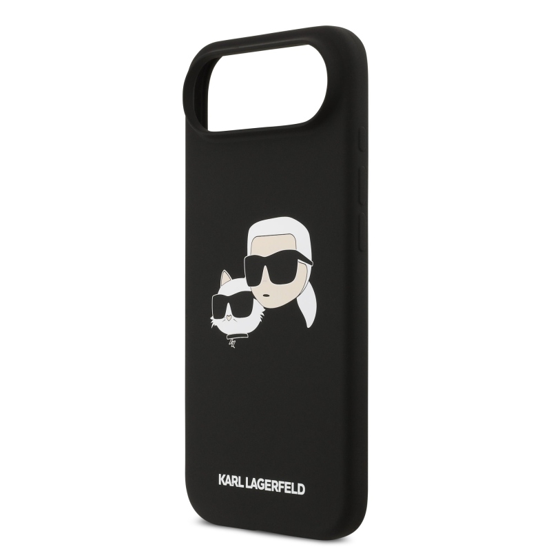 Karl Lagerfeld Folyékony szilikon dupla fejű MagSafe hátlap iPhone 17 Airhez Fekete