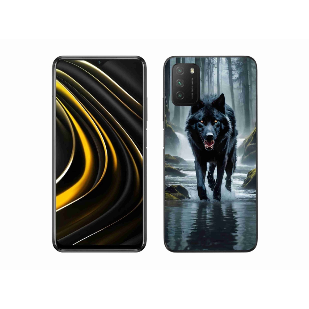 Gél borítás mmCase a Xiaomi Poco M3-hoz - fekete farkas