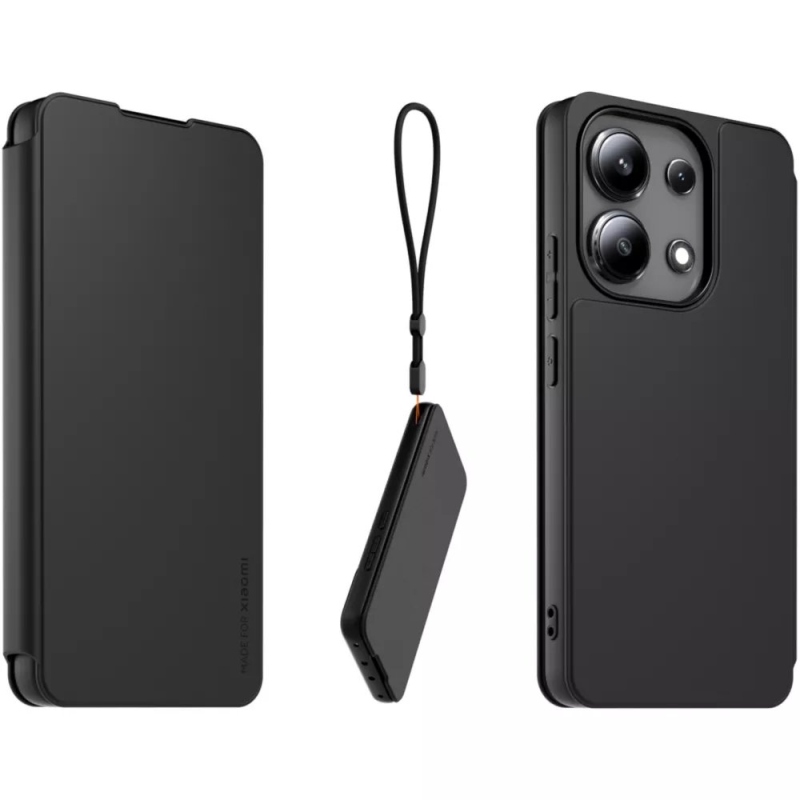 Készült Xiaomi Book Case tok tokkal Xiaomi Redmi Note 13 4G Fekete