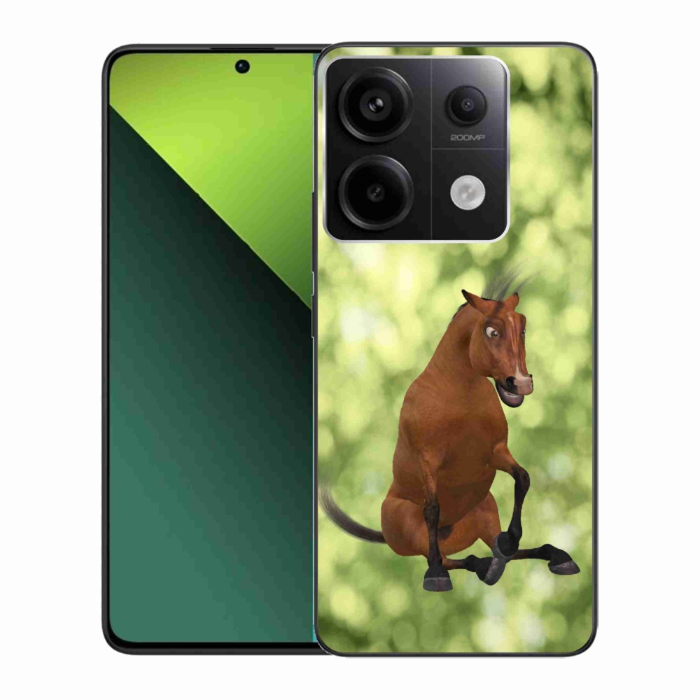 Gél borítás mmCase a Xiaomi Redmi Note 13 Pro 5G/Poco X6 5G - barna rajzfilm ló 1