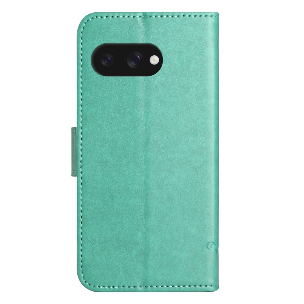Virágos könyvtáska a Google Pixel 9a készülékhez - teal színű