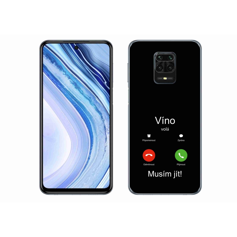 Gél borítás mmCase a Xiaomi Redmi Note 9 Pro készülékhez - bor hívja a fekete hátteret