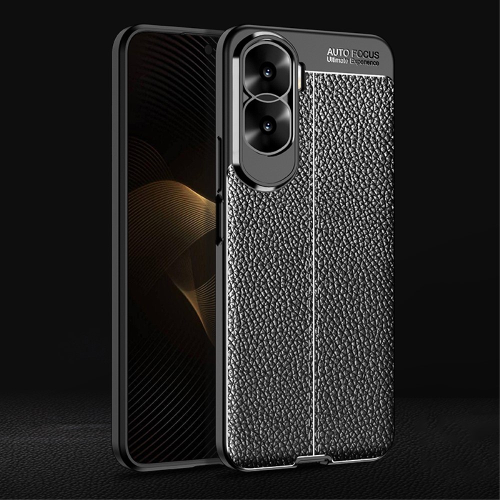 Litchi tartós zselés tok a Honor 90 Lite-hoz - fekete