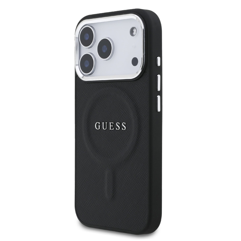 Guess PU Saffiano MagSafe MagSafe hátlap iPhone 17 Pro Fekete