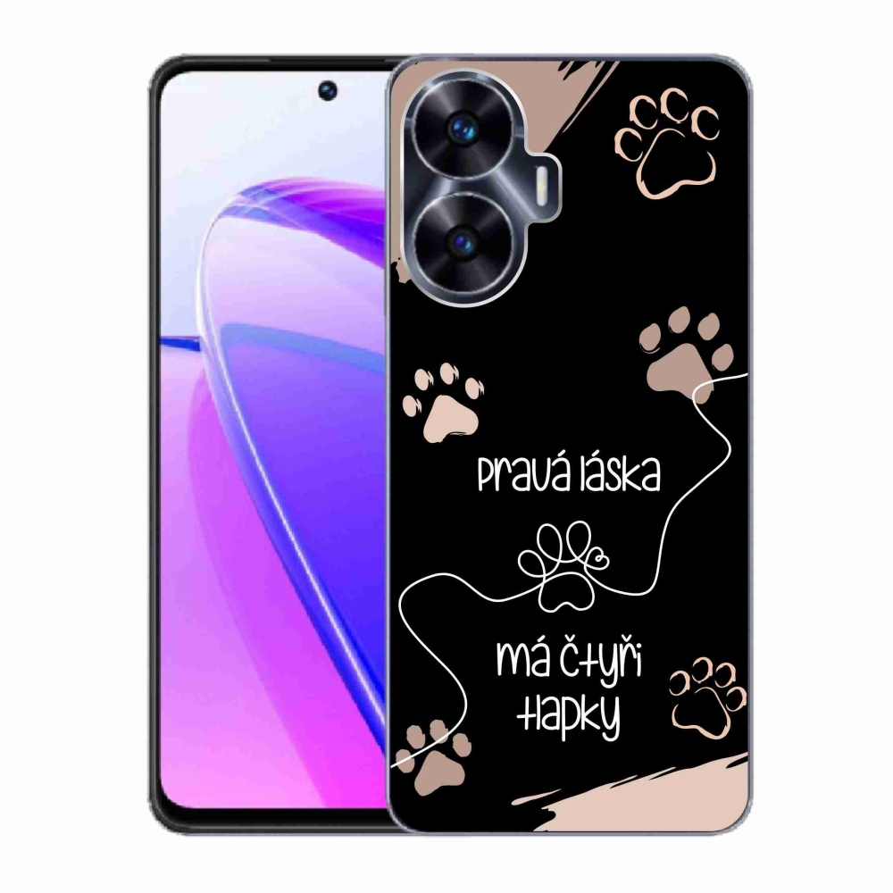 Zselés borító mmCase a Realme C55 készülékhez - kutyamotívum 1 fekete háttér