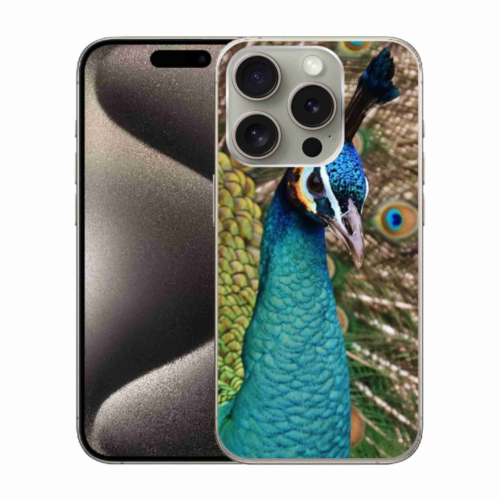 Zselés borítás mmCase iPhone 15 Pro készülékhez - páva