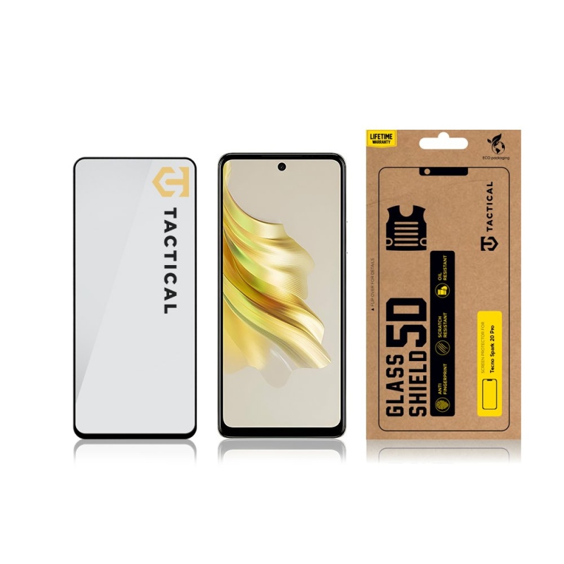 Tactical Glass Shield 5D üveg a Tecno Spark 20 Pro fekete készülékhez