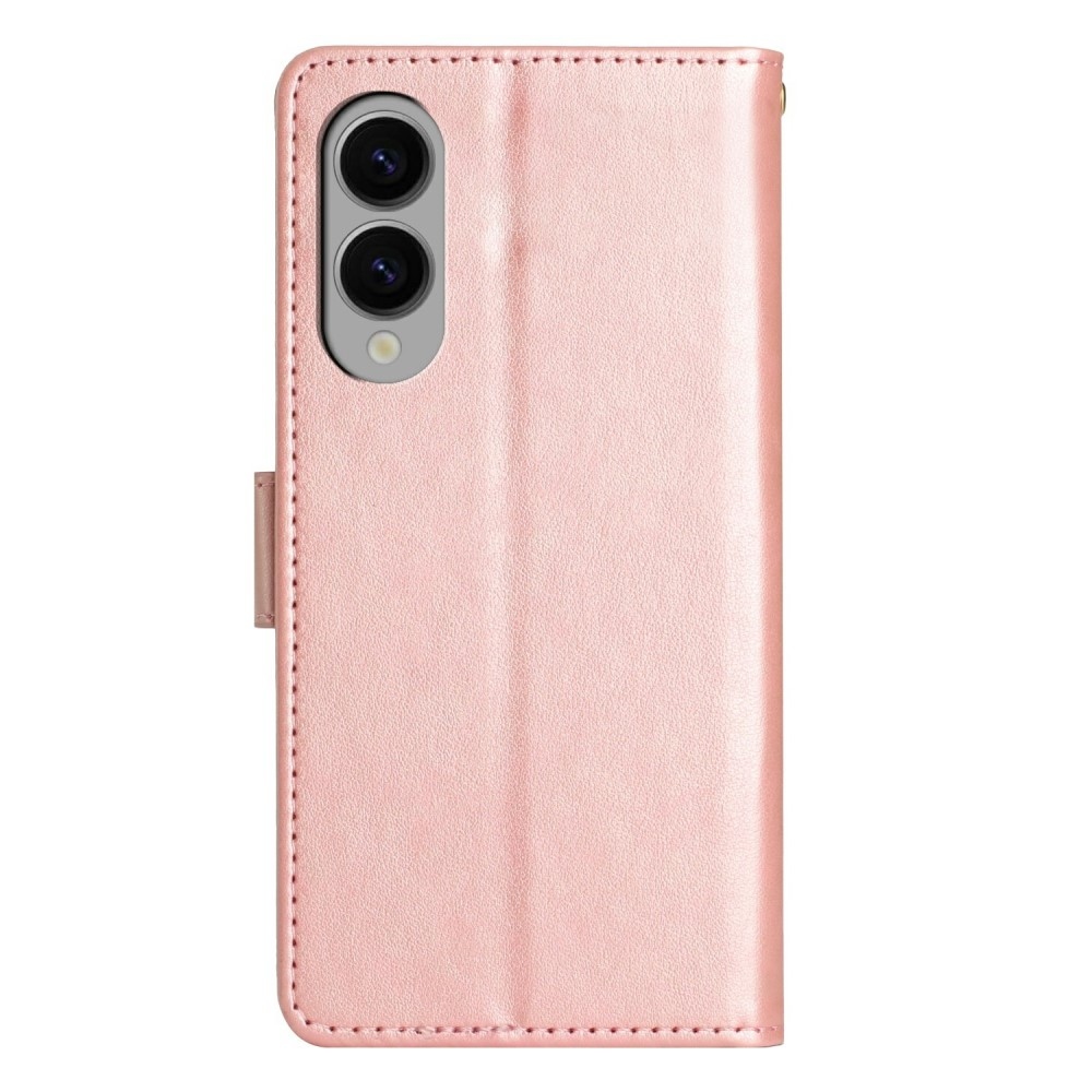 Virágok könyv tok Samsung Galaxy S25 Edge készülékhez - rózsaarany