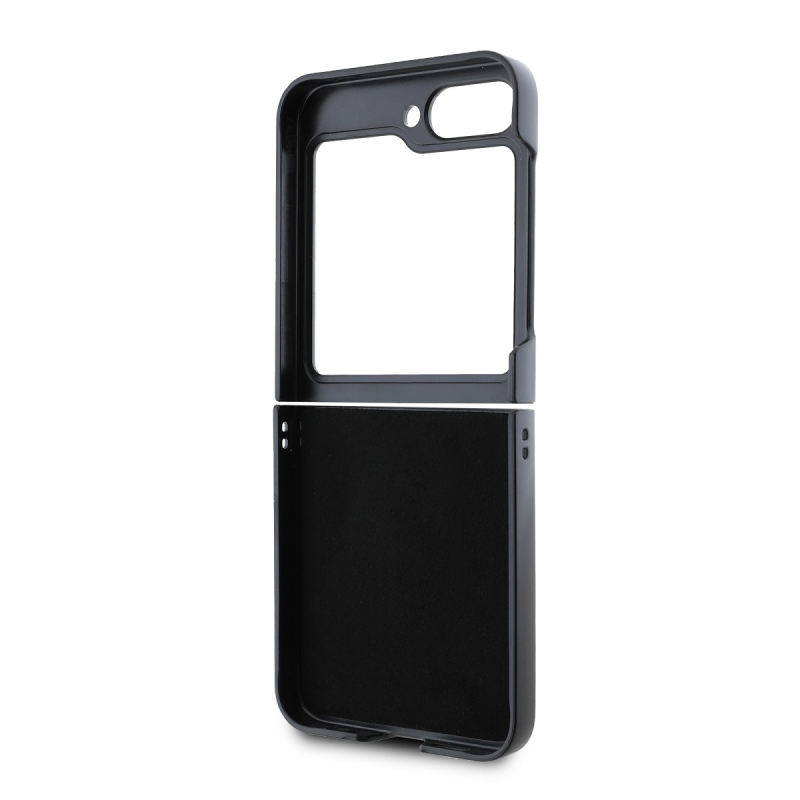 DKNY PU bőr Ismétlődő mintás alsó csíkos hátlap Samsung Galaxy Z Flip 6 barna barna