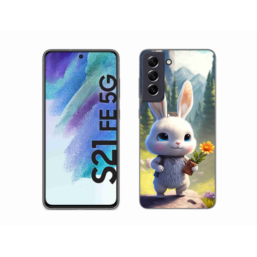 Zselés borítás mmCase Samsung Galaxy S21 FE 5G - aranyos nyuszi