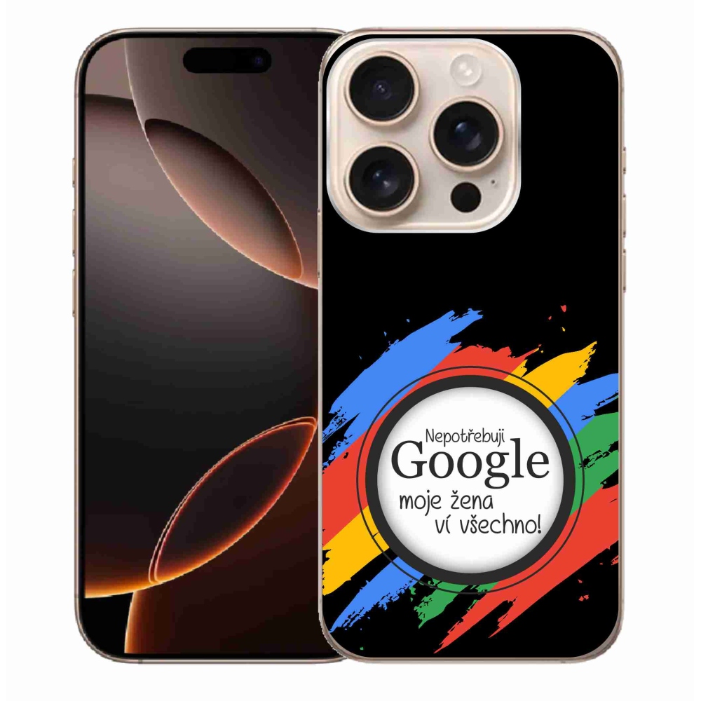Gél borítás mmCase iPhone 16 Pro Max készülékhez - a nő mindent tud fekete háttérrel
