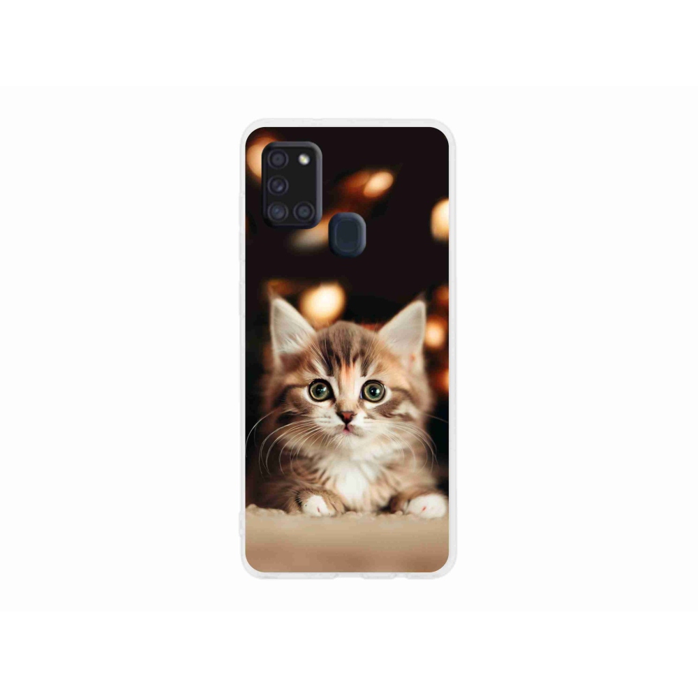 Gél borítás mmCase Samsung Galaxy A21s készülékhez - aranyos cica 2