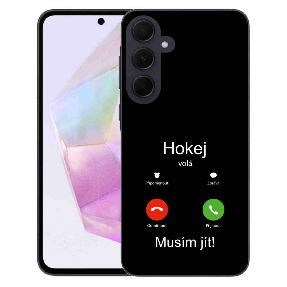 Gél borítás mmCase Samsung Galaxy A35 5G - hoki hívások fekete háttérrel