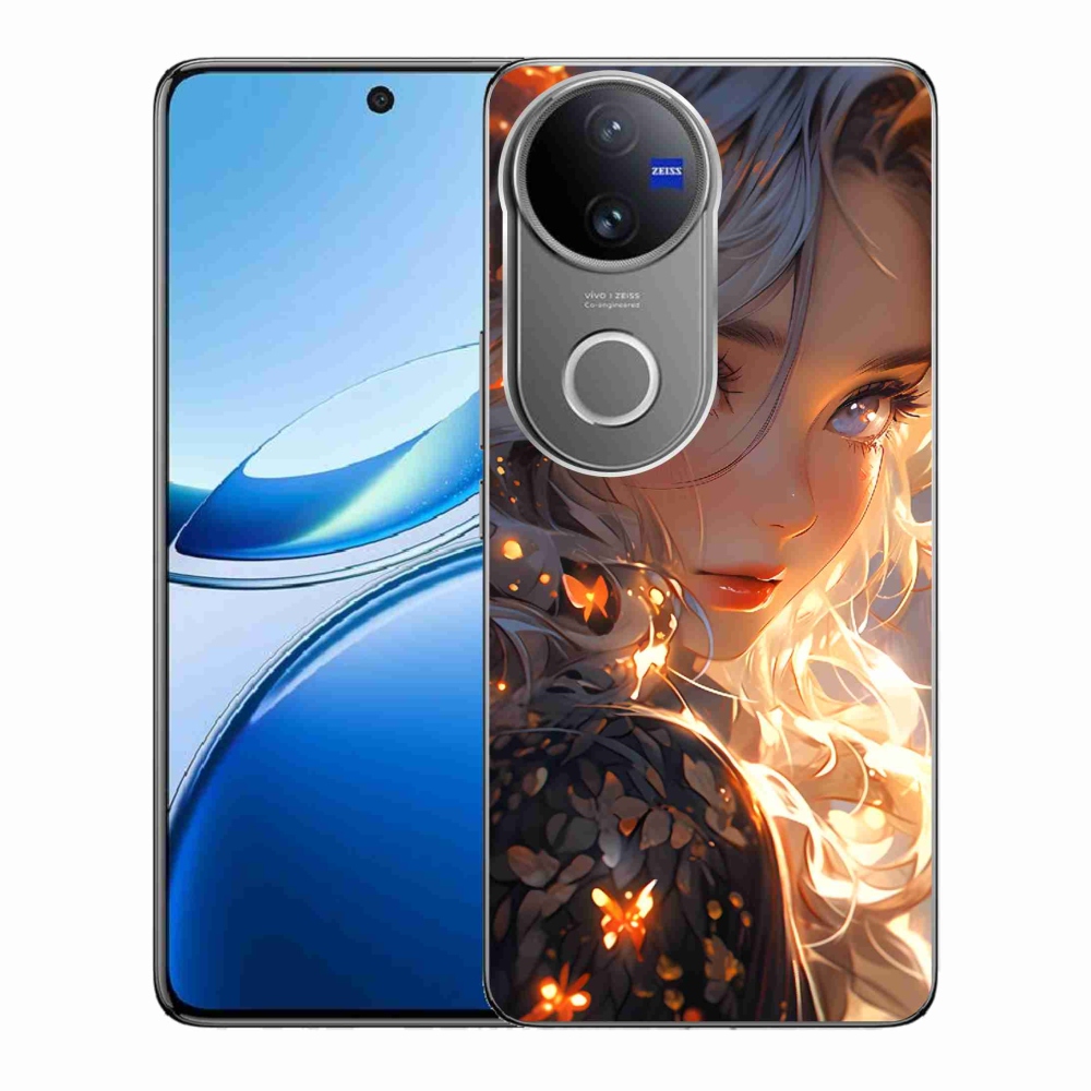 Gélburkolat mmCase a Vivo V50 5G-n - lány és pillangók