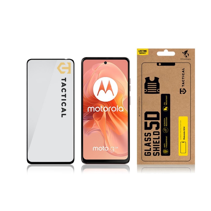 Tactical Glass Shield 5D üveg a Motorola G04 fekete készülékhez