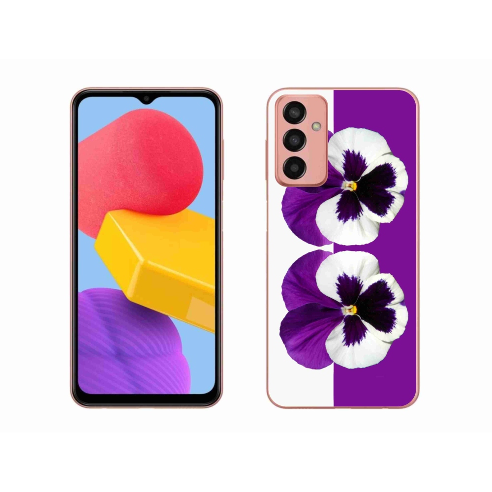 Gél védőhuzat mmCase Samsung Galaxy M13 készülékhez - lila és fehér virág