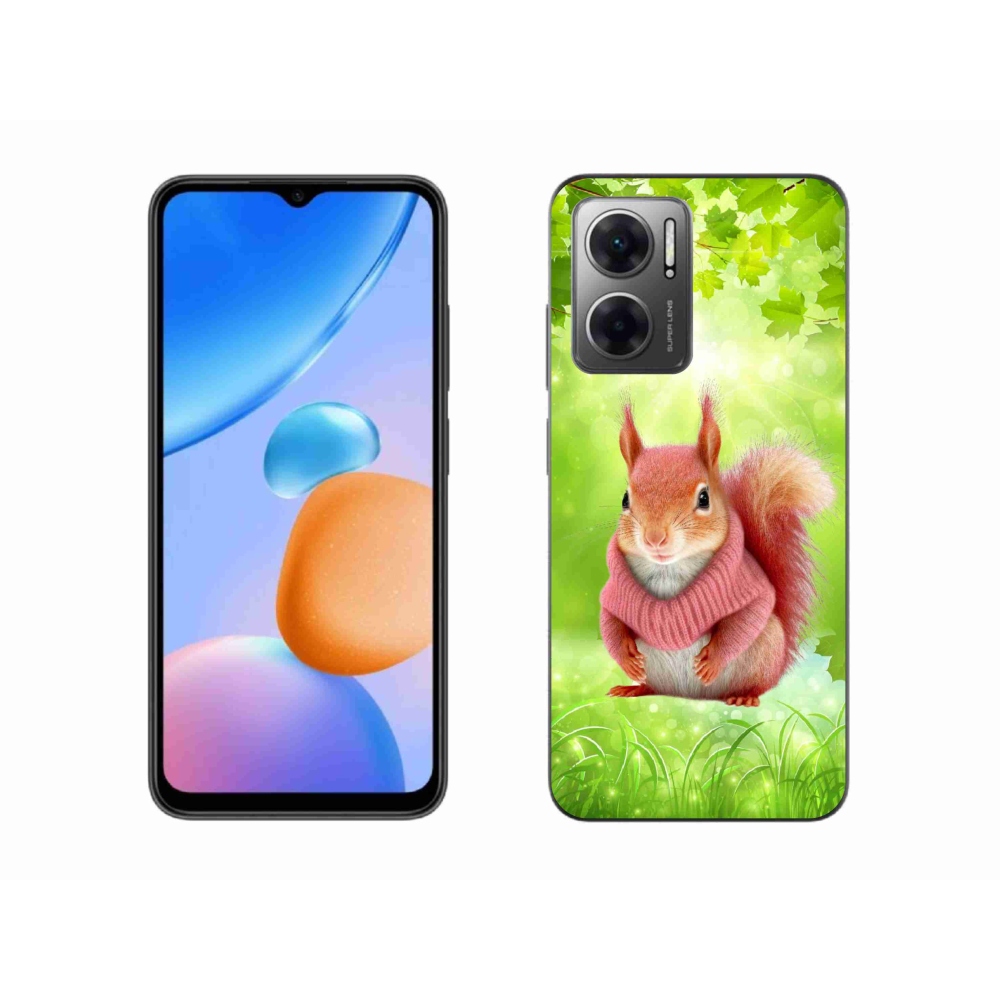Gél borító mmCase a Xiaomi Redmi 10 5G-hez - mókus pulóverben