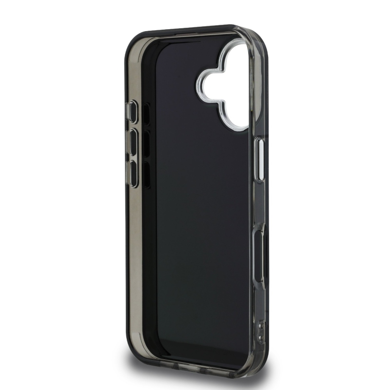 Karl Lagerfeld IML Aquarelle Choupette hátlapi borító iPhone 16-hoz Fekete