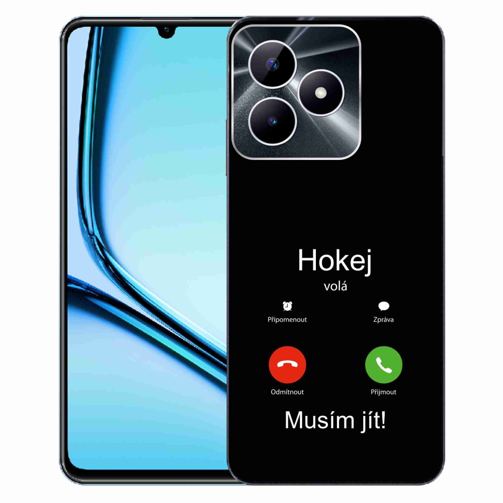 Gél borító mmCase a Realme Note 50-en - hoki hívások fekete háttérrel