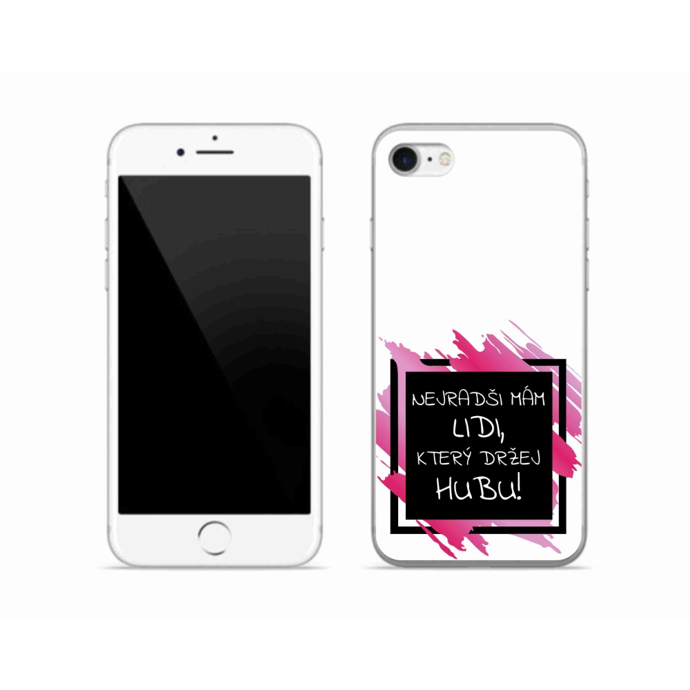 Zselés borító mmCase iPhone SE (2020) - vicces szöveg 7 fekete-fehér háttérrel