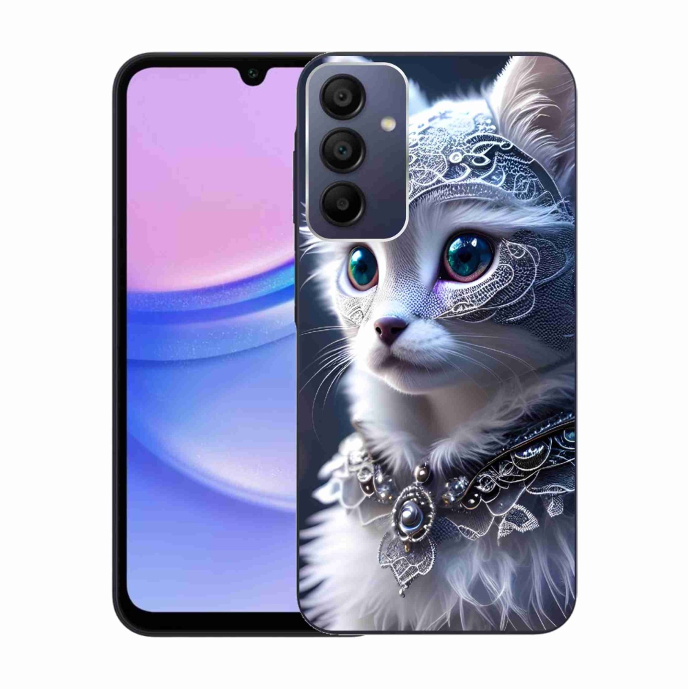Zselés borítás mmCase Samsung Galaxy A15 4G/5G - fehér macska