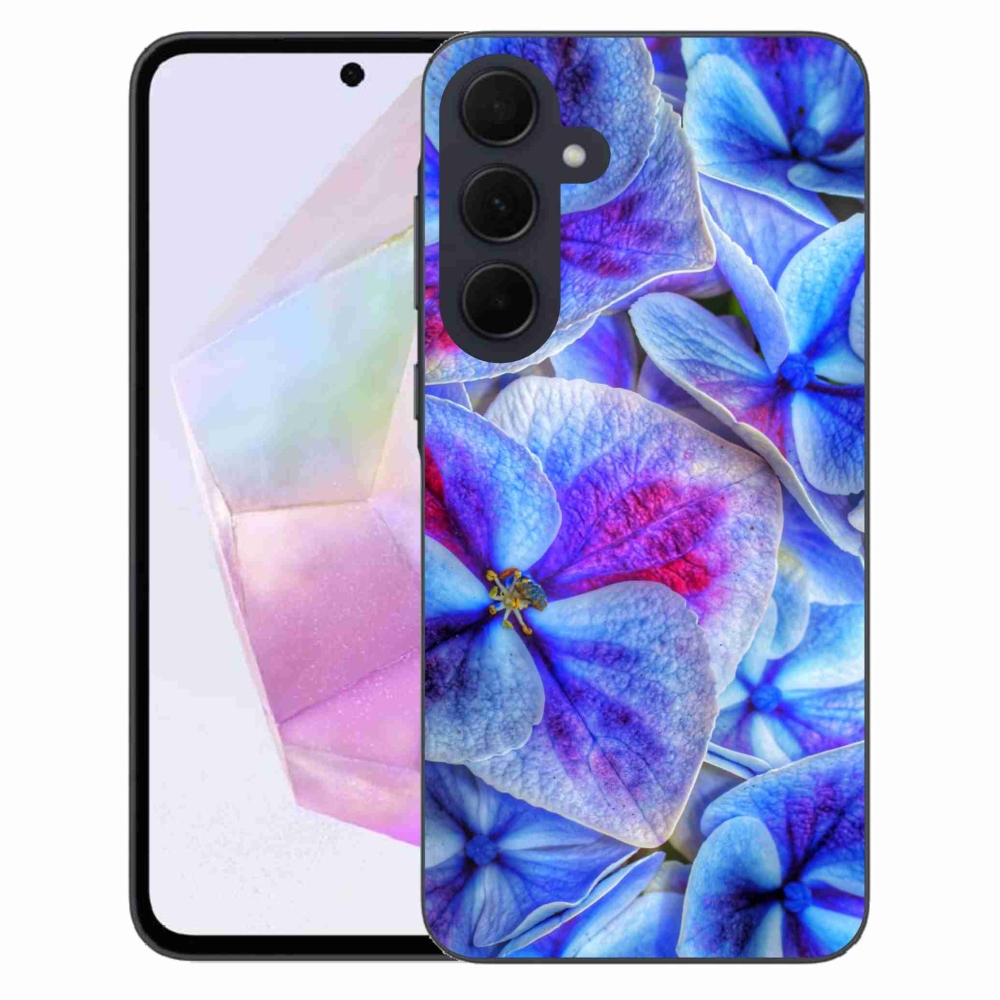 Gél védőhuzat mmCase Samsung Galaxy A35 5G - kék virágok 1