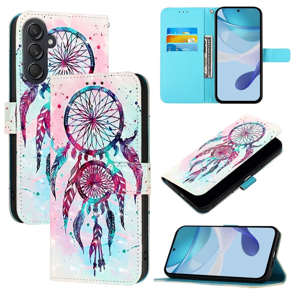 Patte könyv tok Samsung Galaxy M55 5G-hez - színes álomfogó