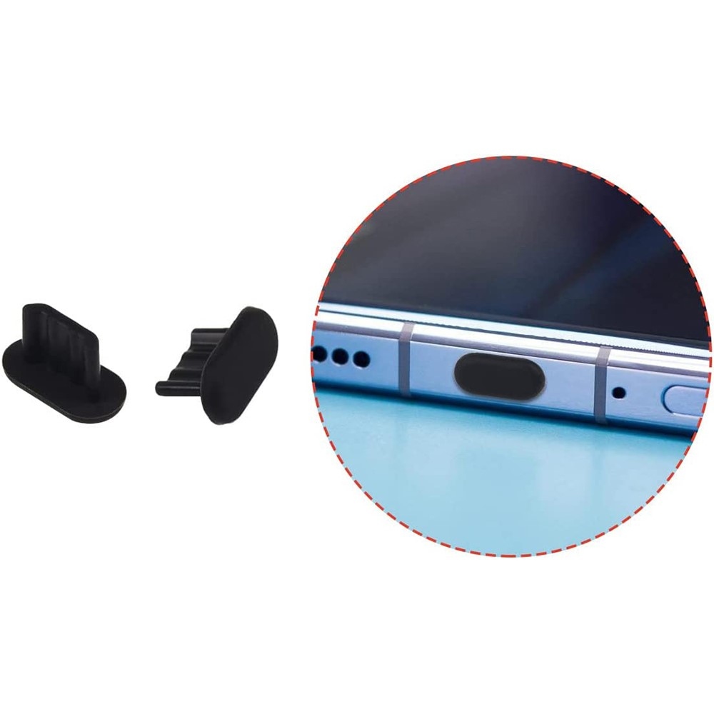 Szilikon porvédő sapka micro USB porthoz / Villám - fekete